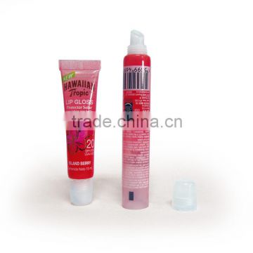 Hot Sale D19 10ml 65mm red offset printing lip balm plastic tube