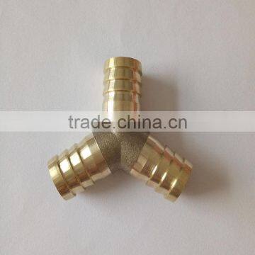 1/8''-3/4'' brass y type three-way hose barb adapter