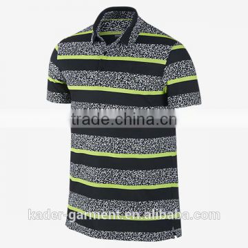 Wholesale Short Sleeve 100% Cotton Mens Polo Shirts With Highlight Stripe