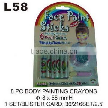 L58 8 PC BODY PAINTING CRAYONS