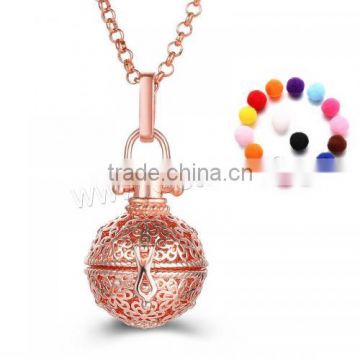 rose color color brass Pregnant Ball Locket Sweater Necklace
