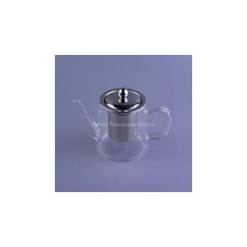 Staight long body borosilicate tea pot glass with filter