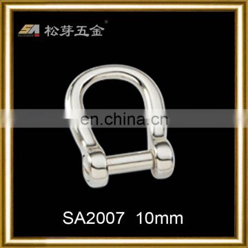 Wholesale metal screw open d ring buckle for handbag
