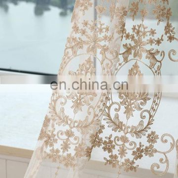 Bedroom luxury European embroidery sheer curtain