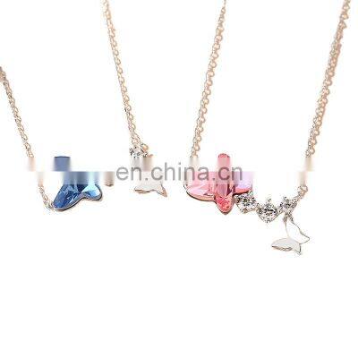 New products 2021 trending 925 silver jewelry necklace with butterfly pendant