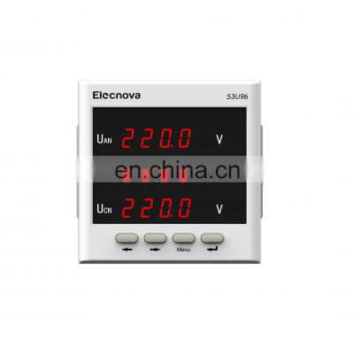 S3U96 96x96mm panel mounted AC 3 phase digital voltage meter