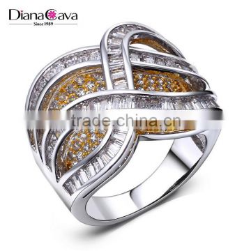 New Product 2017 Unique Jewelry Design 3D Look Zircon Channel Set Deluxe Lady Ring
