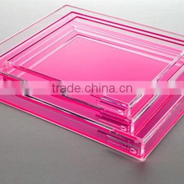 Pink transparent acrylic tray
