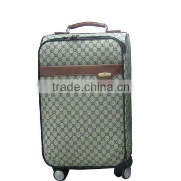 2013 business PU eminent soft convenient expandable spinner travel rolling suitcase