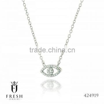 Fashion 925 Sterling Silver Necklace - 424919 , Wholesale Silver Jewellery, Silver Jewellery Manufacturer, CZ Cubic Zircon AAA
