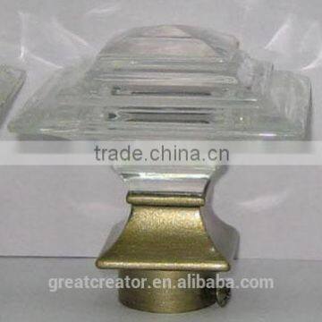 High Transparent Large Acrylic Ball Curtain Rod Finials