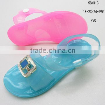 Cerulean PVC transparent crystal girls open-toe sandals