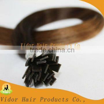 Fusion Good quality wholesale 1g strand 20inch color 4 and 8 Paypal acceptable wax T color extensions flat tip