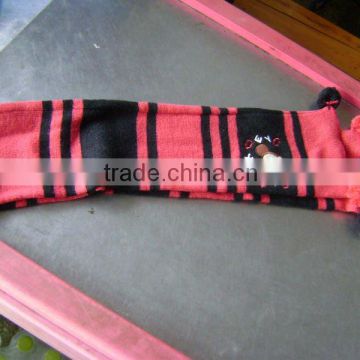 promotional children acrylic knitted scarf with embroidery logo