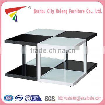 2014 best selling glass top marble coffee table