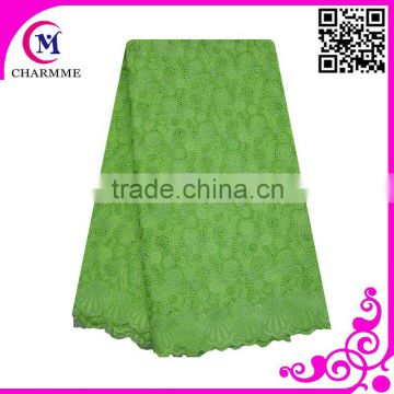 2015 new fashion african wedding cotton lace fabric switzerland design swiss voile lace with many eyelets