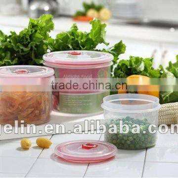 3pcs round plastic airtight food container set