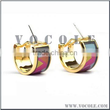 fashion charms stud elegant pattern diamond jewelry stainless steel Enamel earrings