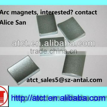 Arc shaped rare earth magnets