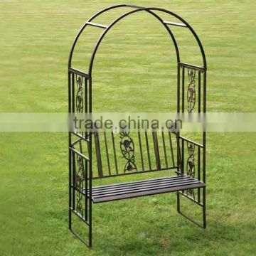 wrought iron garden arch & bench