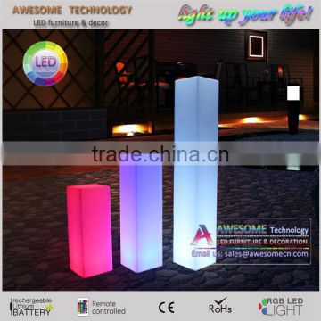 waterproof outdoor led square pillar / color changing wedding pillar