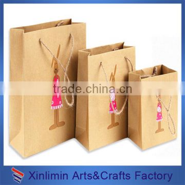 Cheap recycable brown kraft paper bag with twisted handle