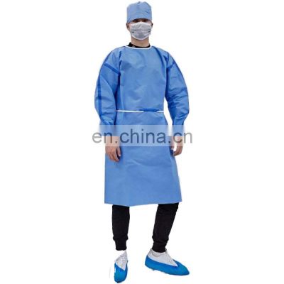 PP/SMS 45g Stitched Isolation Surgical Gown Level 2 Blue Color With CE For Hospital Use