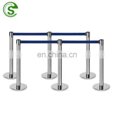 Queue management Railing stand Hotel metal queue barrier retractable belt stanchion