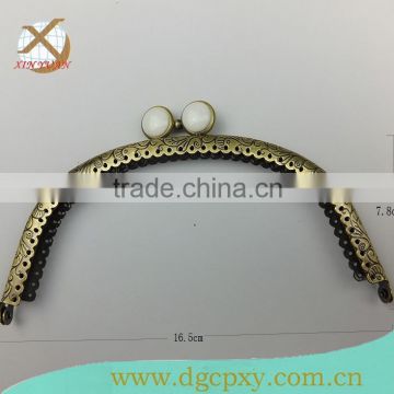 arched metal frame for purse bags with white gems