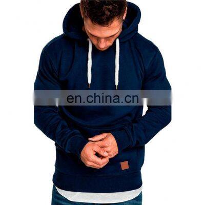 Dark Colored Custom Design Puff Printing High Quality Cotton Plain Pullover Men's Slim Fit Street Wear Hoodies & Sweatshirts