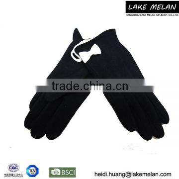 Lady's 100%Acrylic Glove With Bowknot For AW 16 LMMT-005