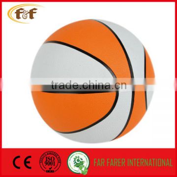 7# White & Orange basketball/modern hot sale natural rubber basketball