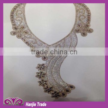 Handmade women crystal rhinestones collar for dress decoratrion