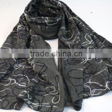 Black handmade christmas wool scarf 100% wool scarf