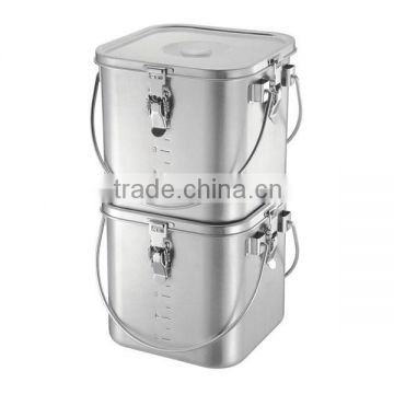 Heatable IH compatible food container for commercial kitchen equipment
