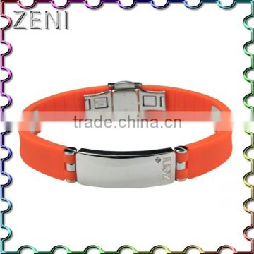 Fashion Jewelry BIO Energy 316L stainless steel Silicone Bangle