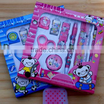 School/Office Cartoon Stationery Creative Gift Pen/pencil Box Set For Children/Students/kids(9 pieces set)