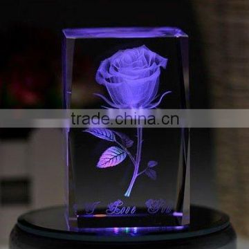 3D rose laser crystal