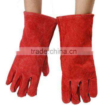 factory sales red leather welding working gloves