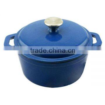 blue cast iron enamel stew pot