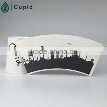 HZTL Disposable hot coffee logo printed white cups paper