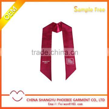 Red imprinted shiny satin plain stoles