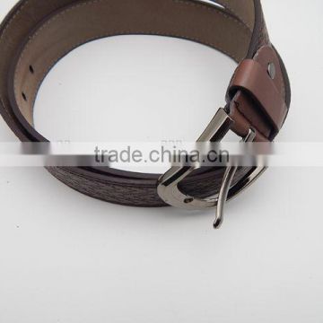 pin type buckle PU leather belt coffee color genuine belt for men cow hide 2016 fashion design hot selling products