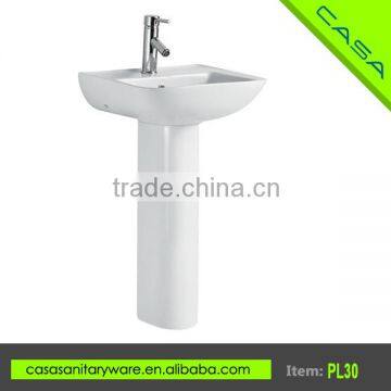 Latest style white ceramic freestanding corner basin sink