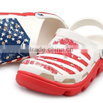 2015 Beautiful flag beach shoes children adults,new design men sandals comfort footwear slippers shoes on the beach or outdoor