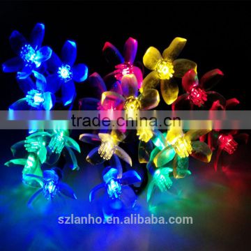 7M 50 LED Outdoor Solar Festival Birthday 2017 Christmas Decoration Lamp Cherry Blossom Wedding Flower Solar Fariy String Light