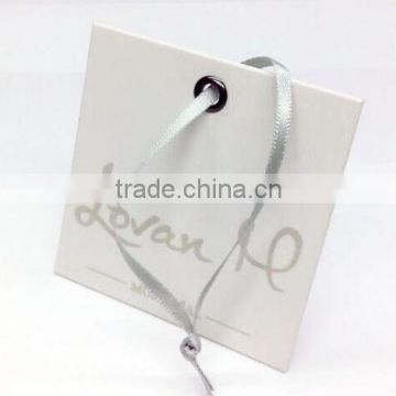 Customized Paper Hang Tag With Ribbon For Garment