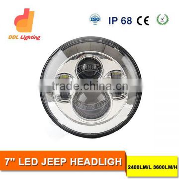 12V 24V Led headlamp 7 inch round led headlight for jeep&harley