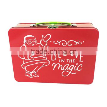 dongguan cute rectangular school lunch tin box with handle