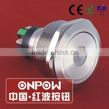 30 Years Industry Leader ONPOW Metal Push Button Switch GQ28-L-11D/S Dia. 28mm stainless steel dot illuminated IP65 CE ROHS